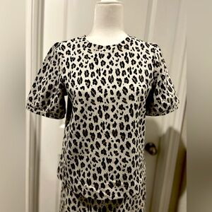LOFT - Leopard Print Women's Knit Top Medium Petite